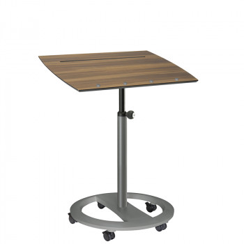 officeplus steh-sitz-rolls drive, Stehpult, Sitzpult, Gestell silber-anthrazit, höhenverstellbar, Rollen, Pultplatte neigbar, Dekor und Farbe wählbar